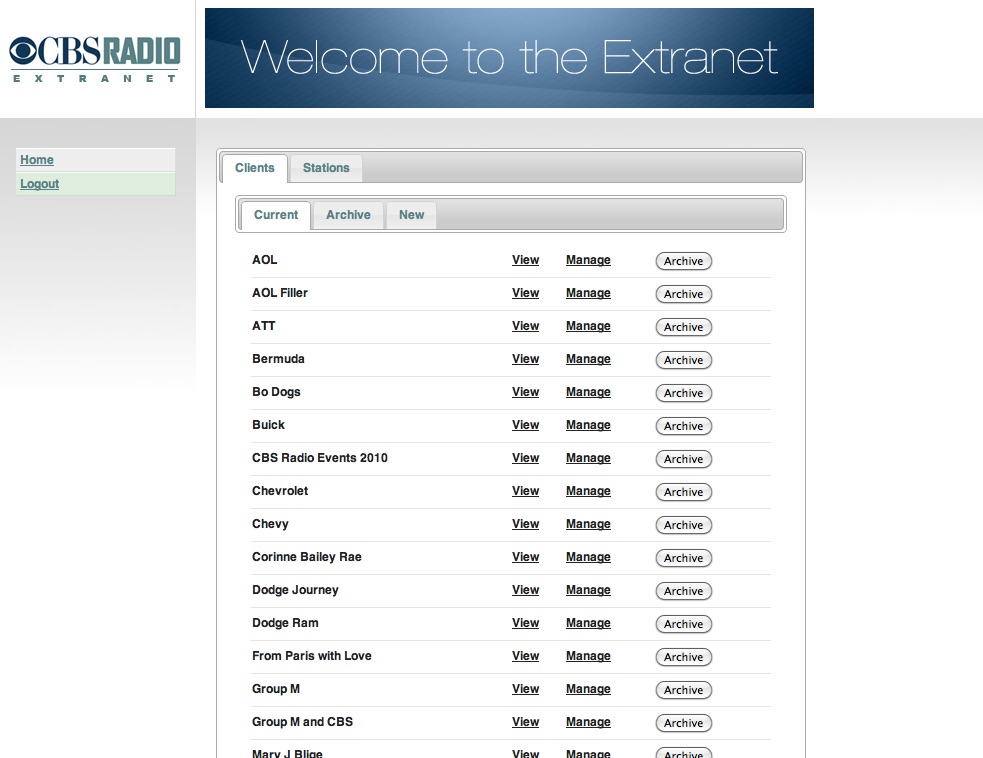 CBS Radio Digital Media Group Extranet