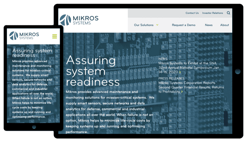 Mikros Systems Website